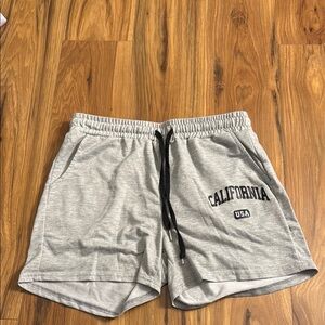 SHEIN Gray Athletic Shorts with California Print